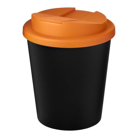 Americano® Espresso Eco 250 ml recycelter Isolierbecher mit auslaufsicherem Deckel Standard | schwarz-orange | ohne Werbeanbringung | Nicht verfügbar | Nicht verfügbar