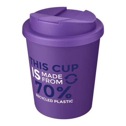 Nachhaltiger Werbeartikel Americano® Espresso Eco 250 ml recycelter Isolierbecher mit auslaufsicherem Deckel – lila – mit Logo bedruckt