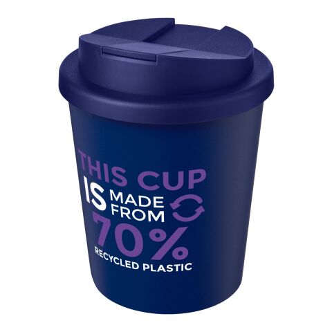 Nachhaltiger Werbeartikel Americano® Espresso Eco 250 ml recycelter Isolierbecher mit auslaufsicherem Deckel – blau – mit Logo bedruckt