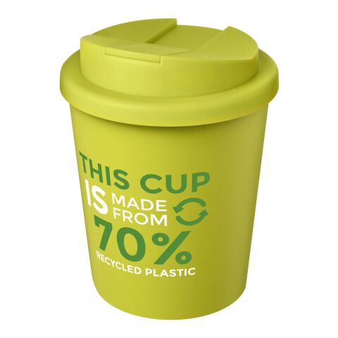 Nachhaltiger Werbeartikel Americano® Espresso Eco 250 ml recycelter Isolierbecher mit auslaufsicherem Deckel – limone – mit Logo bedruckt