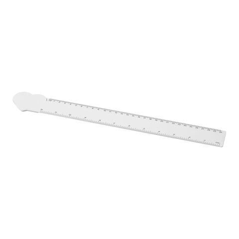 Tait 30 cm herzförmiges Lineal aus Recycling-Kunststoff weiss | ohne Werbeanbringung | Nicht verfügbar | Nicht verfügbar