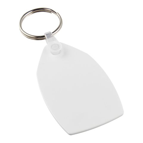 Tait rechteckiger Schlüsselanhänger aus recyceltem Material weiß | ohne Werbeanbringung | Nicht verfügbar | Nicht verfügbar