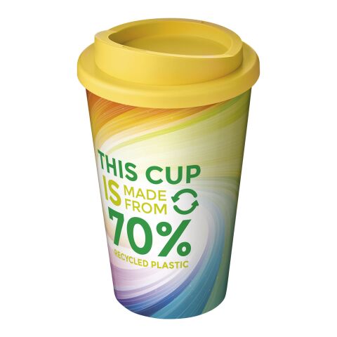 Nachhaltiger Werbeartikel Brite-Americano® Eco 350 ml Isolierbecher – gelb – mit Logo bedruckt