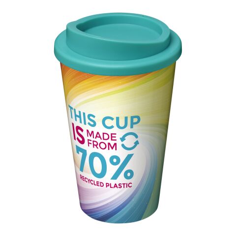 Nachhaltiger Werbeartikel Brite-Americano® Eco 350 ml Isolierbecher – aquablau – mit Logo bedruckt