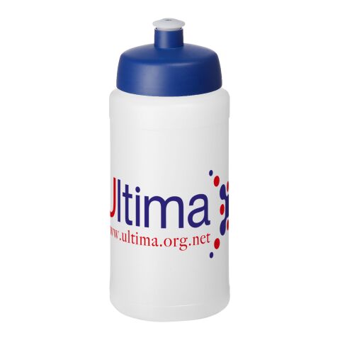 Baseline® Plus 500 ml Flasche mit Sportdeckel weiß-mittelblau | ohne Werbeanbringung | Nicht verfügbar | Nicht verfügbar