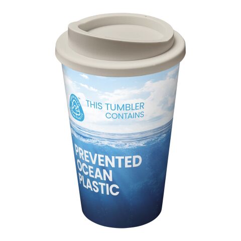 Werbeartikel 350 ml Brite-Americano® POP Isolierbecher aus Ocean Plastic Full-Color Rundum-Design – Sandstone – mit Logo bedruckt