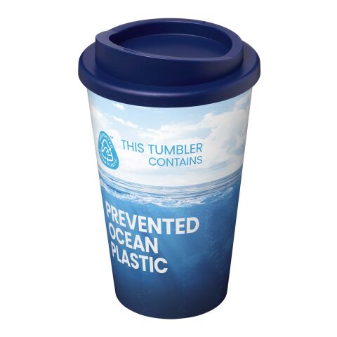 Werbeartikel 350 ml Brite-Americano® POP Isolierbecher aus Ocean Plastic Full-Color Rundum-Design – blau – mit Logo bedruckt