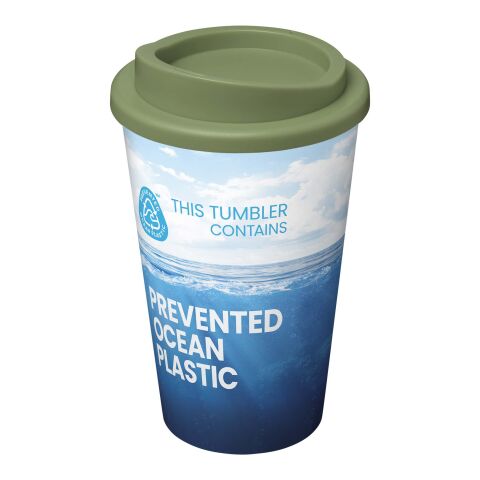 Werbeartikel 350 ml Brite-Americano® POP Isolierbecher aus Ocean Plastic Full-Color Rundum-Design – heather grün – mit Logo bedruckt