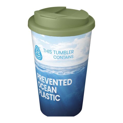 Werbeartikel Brite-Americano® POP 350 ml isolierter Trinkbecher mit auslaufsicherem Deckel – heather grün – mit Logo bedruckt