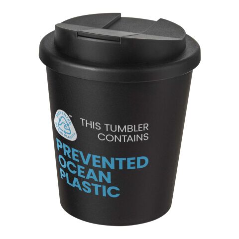 Werbeartikel Americano® Espresso POP 250 ml Becher mit auslaufsicherem Deckel – schwarz – mit Logo bedruckt