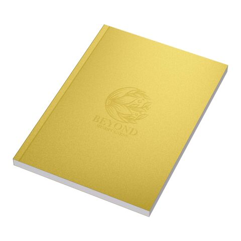 Nachhaltiger Werbeartikel Novella Austen A5 Softcover Notizbuch – gold – 100 Seiten – mit Logo bedruckt