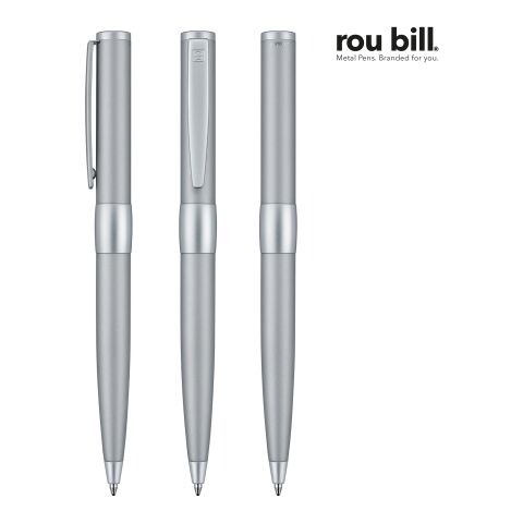 Werbeartikel roubill Image Chrome Drehkugelschreiber – silber – mit Logo bedruckt