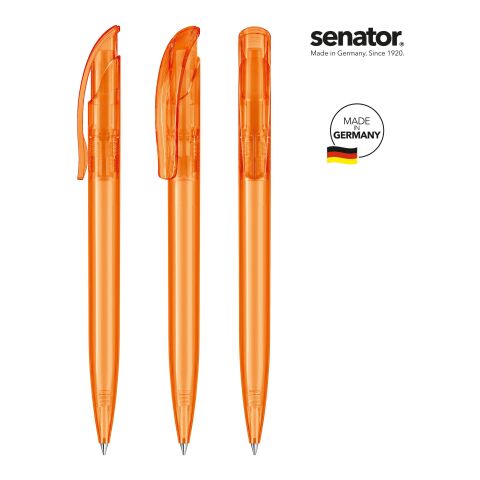 Werbeartikel senator Challenger Clear Druckkugelschreiber – orange – mit Logo bedruckt