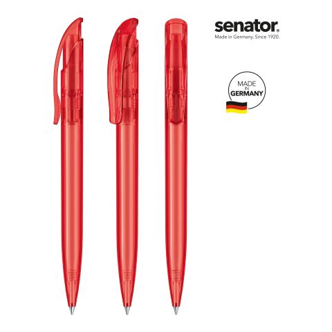 Werbeartikel senator Challenger Clear Druckkugelschreiber – rot – mit Logo bedruckt