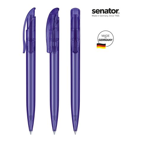 Werbeartikel senator Challenger Clear Druckkugelschreiber – violett – mit Logo bedruckt