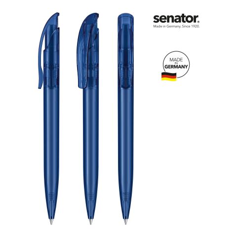 Werbeartikel senator Challenger Clear Druckkugelschreiber – Marineblau – mit Logo bedruckt