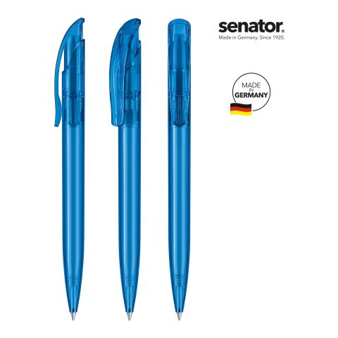Werbeartikel senator Challenger Clear Druckkugelschreiber – königsblau – mit Logo bedruckt