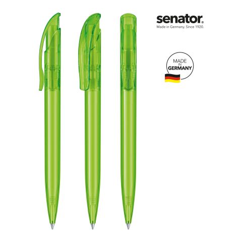 Werbeartikel senator Challenger Clear Druckkugelschreiber – hellgrün – mit Logo bedruckt