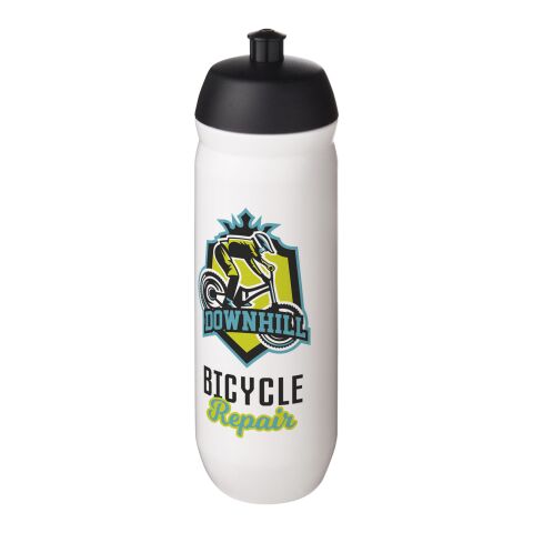 Werbeartikel HydroFlex™ 750 ml Sportflasche – schwarz-weiss – mit Logo bedruckt
