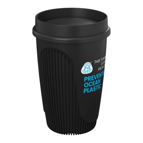 Werbeartikel Alto POP 350 ml Becher mit 360°-Deckel – Schwarz – mit Logo bedruckt
