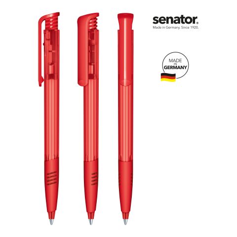 Werbeartikel senator Super Hit Clear SG Druckkugelschreiber – rot – mit Logo bedruckt