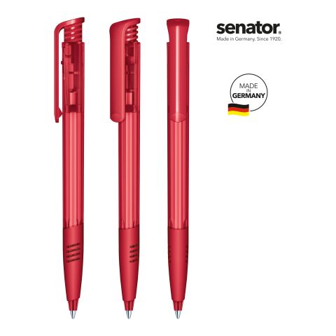 Werbeartikel senator Super Hit Clear SG Druckkugelschreiber – dunkelrot – mit Logo bedruckt
