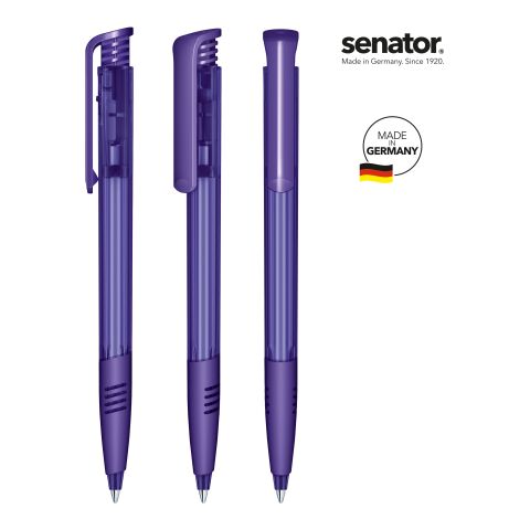 Werbeartikel senator Super Hit Clear SG Druckkugelschreiber – violett – mit Logo bedruckt