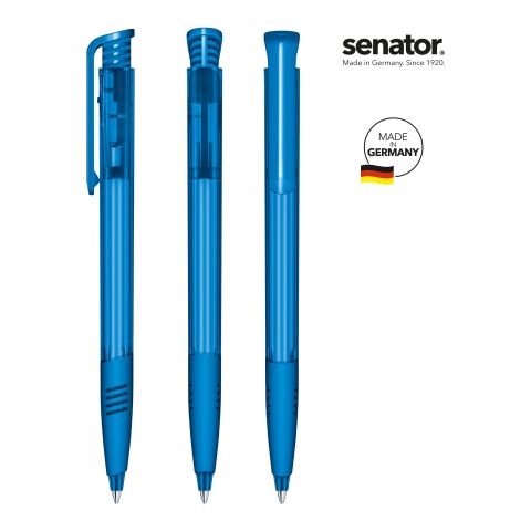 Werbeartikel senator Super Hit Clear SG Druckkugelschreiber – königsblau – mit Logo bedruckt