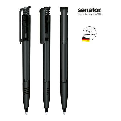 Werbeartikel senator Super Hit Clear SG Druckkugelschreiber – schwarz – mit Logo bedruckt