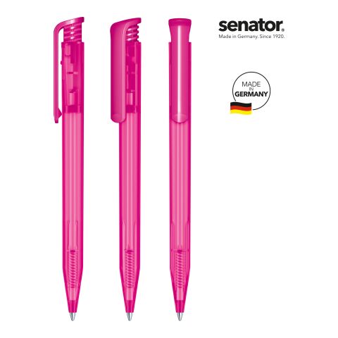 Werbeartikel senator Super Hit Frosted Druckkugelschreiber – pink – mit Logo bedruckt