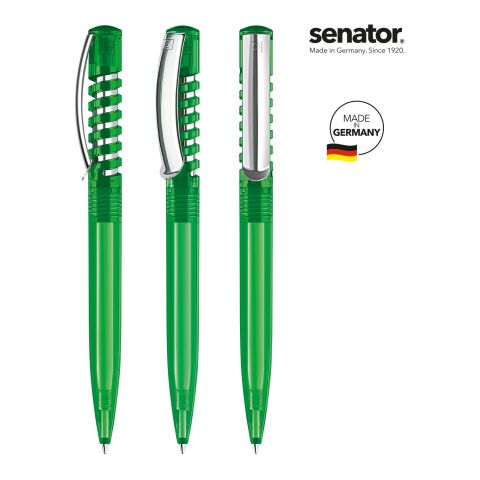 Werbeartikel senator New Spring Clear MC Druckkugelschreiber – grün – mit Logo bedruckt