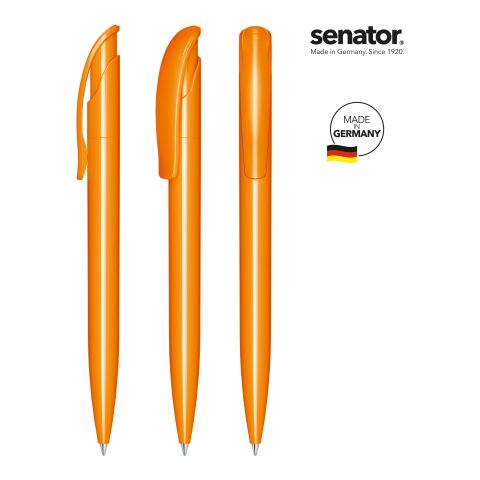 Werbeartikel senator Challenger Polished Druckkugelschreiber – orange – mit Logo bedruckt