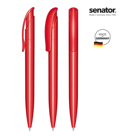 Werbeartikel senator Challenger Polished Druckkugelschreiber – rot – mit Logo bedruckt