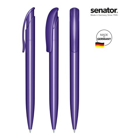 Werbeartikel senator Challenger Polished Druckkugelschreiber – violett – mit Logo bedruckt