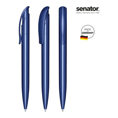 Werbeartikel senator Challenger Polished Druckkugelschreiber – Marineblau – mit Logo bedruckt