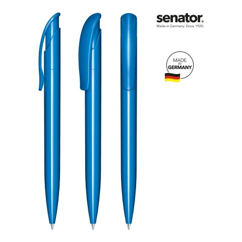 Werbeartikel senator Challenger Polished Druckkugelschreiber – königsblau – mit Logo bedruckt