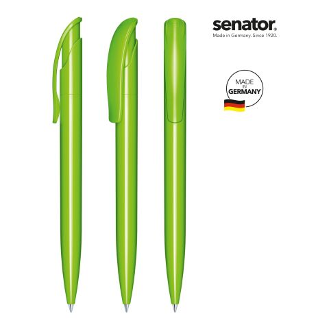 Werbeartikel senator Challenger Polished Druckkugelschreiber – hellgrün – mit Logo bedruckt
