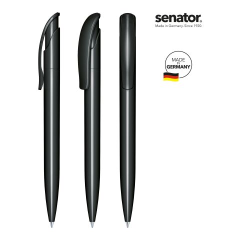 Werbeartikel senator Challenger Polished Druckkugelschreiber – schwarz – mit Logo bedruckt