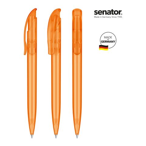 Werbeartikel senator Challenger Frosted Druckkugelschreiber – orange – mit Logo bedruckt
