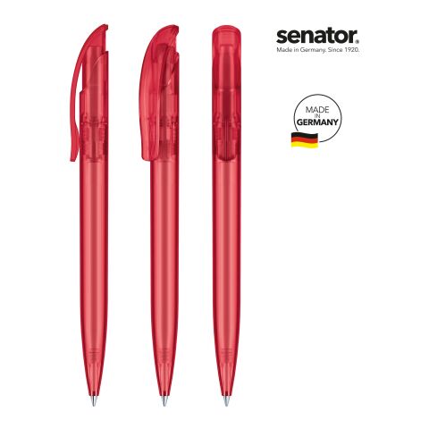 Werbeartikel senator Challenger Frosted Druckkugelschreiber – dunkelrot – mit Logo bedruckt