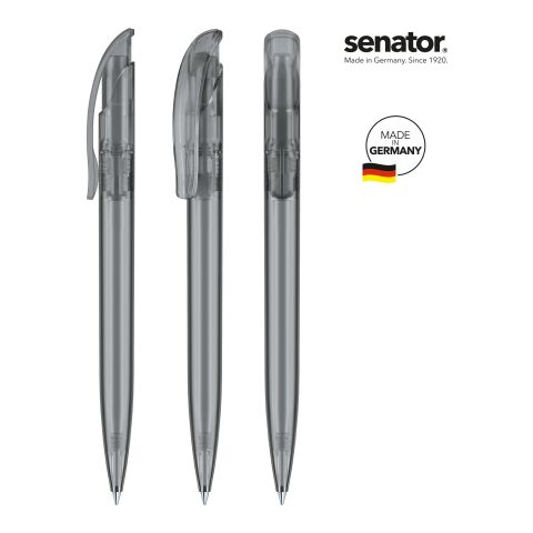 Werbeartikel senator Challenger Frosted Druckkugelschreiber – anthrazit – mit Logo bedruckt