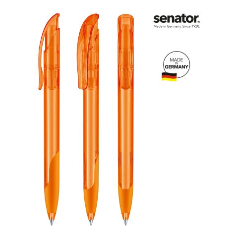 Werbeartikel senator Challenger Clear SG Druckkugelschreiber – orange – mit Logo bedruckt