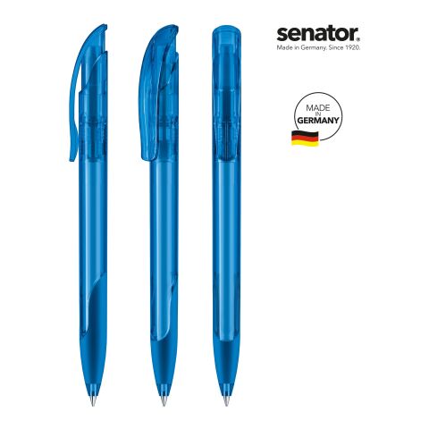 Werbeartikel senator Challenger Clear SG Druckkugelschreiber – königsblau – mit Logo bedruckt