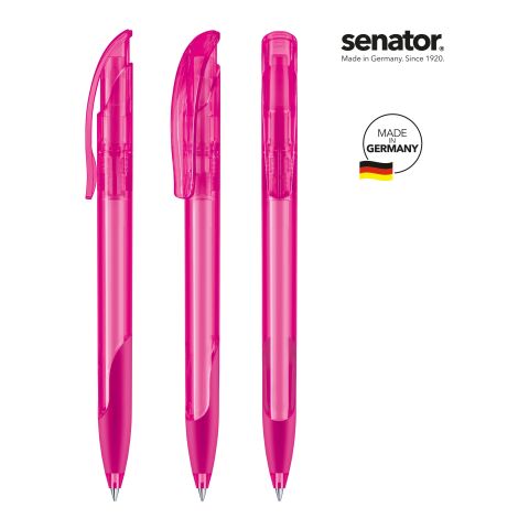 Werbeartikel senator Challenger Clear SG Druckkugelschreiber – pink – mit Logo bedruckt