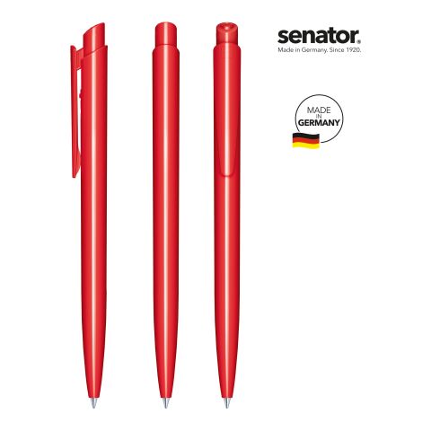 Werbeartikel senator Dart Polished Druckkugelschreiber – rot – mit Logo bedruckt