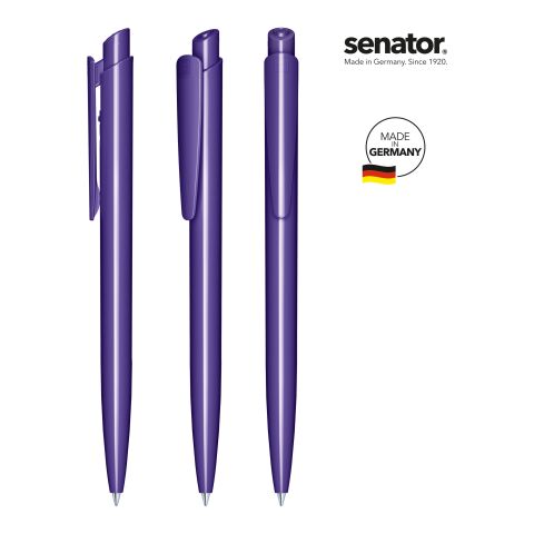 Werbeartikel senator Dart Polished Druckkugelschreiber – violett – mit Logo bedruckt