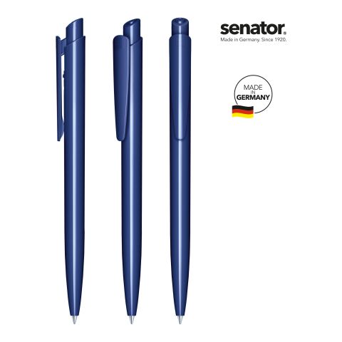 Werbeartikel senator Dart Polished Druckkugelschreiber – Marineblau – mit Logo bedruckt