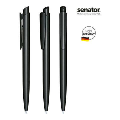 Werbeartikel senator Dart Polished Druckkugelschreiber – schwarz – mit Logo bedruckt