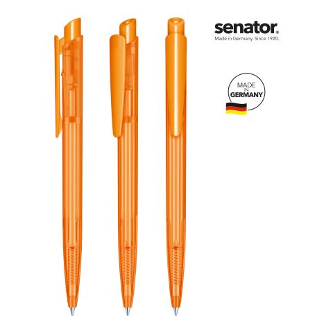 Werbeartikel senator Dart Clear Druckkugelschreiber – orange – mit Logo bedruckt