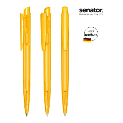 Werbeartikel senator Dart Clear Druckkugelschreiber – gelb – mit Logo bedruckt